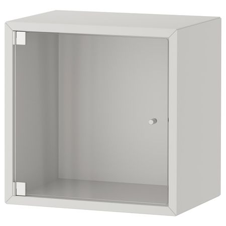Навесной шкаф со стеклянной дверью, светло-серый 35x25x35 см IKEA EKET ЭКЕТ 793.363.49