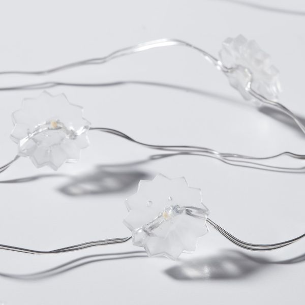 Светодиодная гирлянда, 30 ламп, с батарейным питанием цветок/белый IKEA STRÅLA СТРОЛА 504.767.31 - схема-чертеж с размерами