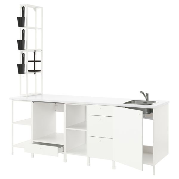 Кухня, белый, 243x63.5x241 см IKEA BEGIVENHET БЕГИВЕНХЕТ 593.379.34 - фото 1