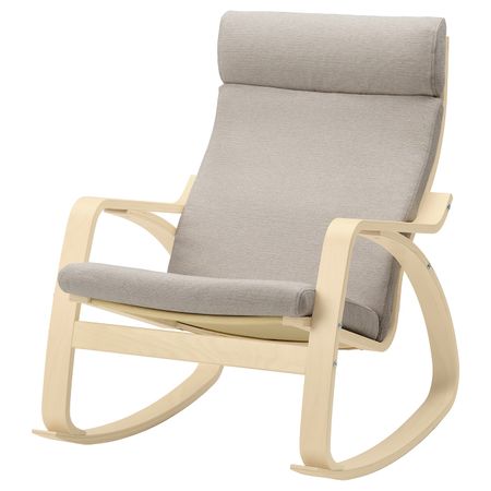 Кресло-качалка, березовый шпон/Хили бежевый IKEA POÄNG ПОЭНГ 893.194.10
