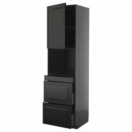 METOD / KNIVSHULT Высокий шкаф д/СВЧ/дверца/3ящика