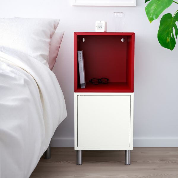 Комбинация шкафов с ножками, белый, красный 35x35x80 см IKEA ЭКЕТ 392.864.12 - фото 2