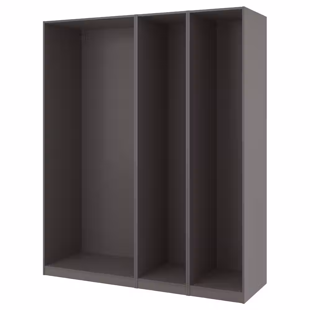 PAX 3 каркаса гардеробов - темно-серый 200x58x236 см - фото 1