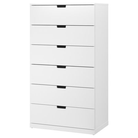 NORDLI Комод с 6 ящиками - белый 80x145 см