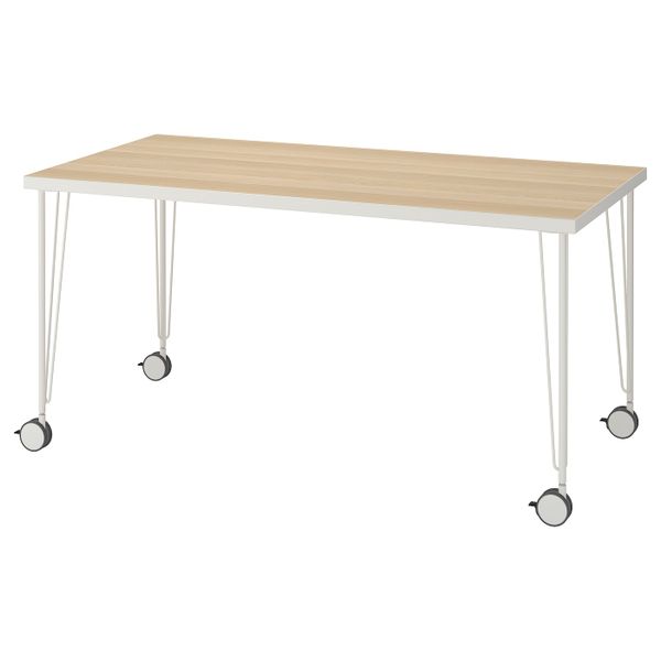 Стол, белый под беленый дуб/белый 150x75 см IKEA LINNMON ЛИННМОН / KRILLE КРИЛЛЕ 893.295.55 - фото 1