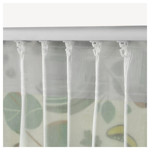 Гардины, 1 пара СЮССАН, бел/зелен (145x300 см) - фото 4