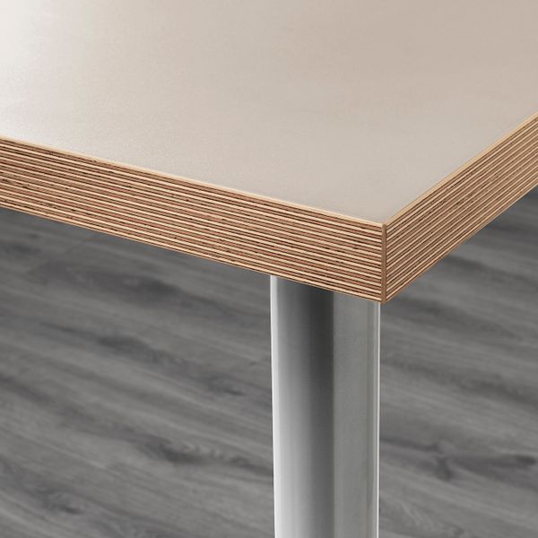 Стол, бежевый, серебристый, 120x60 см IKEA ЛИННМОН / ОЛОВ 493.047.07 - схема-чертеж с размерами