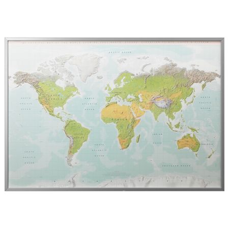 Картина с рамой БЬЁРКСТА, Планета Земля, цвет алюминия (200x140 см)