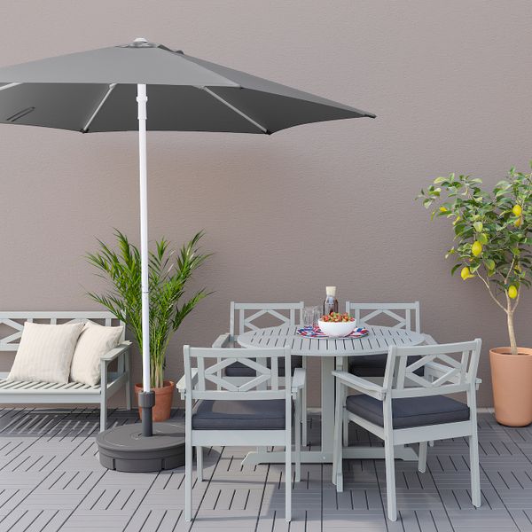Зонт от солнца с опорой, светло-серый/Гритэ темно-серый 270 см IKEA HÖGÖN ХЁГЁН 694.768.11 - фото 3
