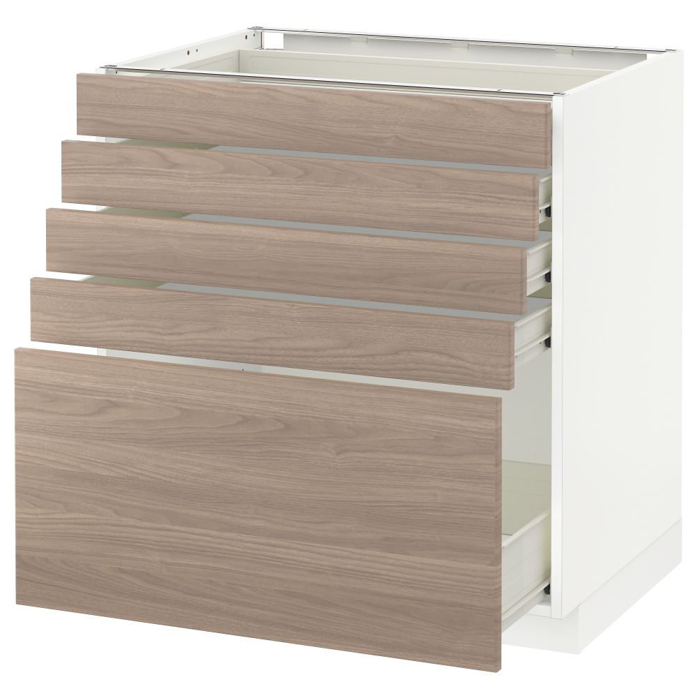 Напольный шкаф с 5 ящиками МЕТОД / ФОРВАРА, белый, Брокхульт светло-серый - схема-чертеж с размерами