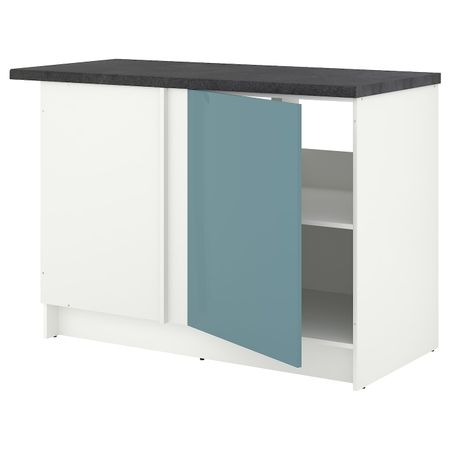 Напольный шкаф угловой, глянцевый/синяя бирюза 120 см IKEA KNOXHULT КНОКСХУЛЬТ 604.879.70