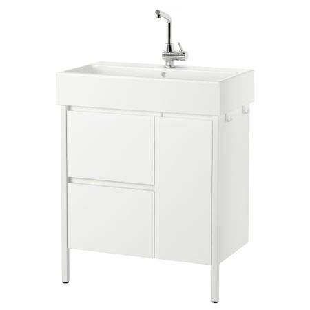 Шкаф для/раковины, 2 ящика, 1 дверь ИДДИНГЕН, белый (74x90 см)
