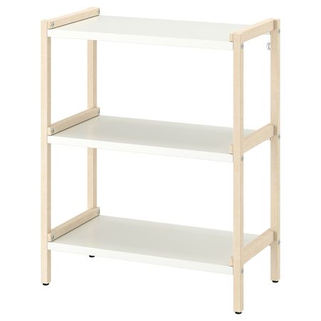Открытый стеллаж, осина/белый 70x34x86 см IKEA EKENABBEN ЭКЕНАББЕН 704.878.18