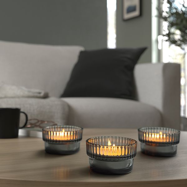 Подсвечник, серый, 4.5 см IKEA GRADVIS ГРАДВИС 805.388.84 - фото 4