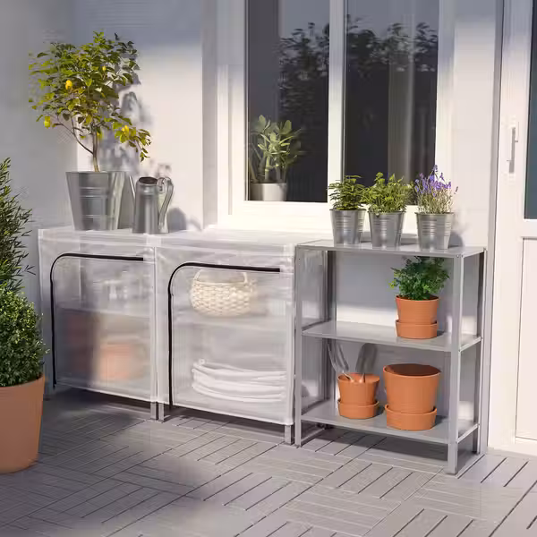 HYLLIS Стеллаж с чехлами - прозрачный 180x27x74 см - фото 2