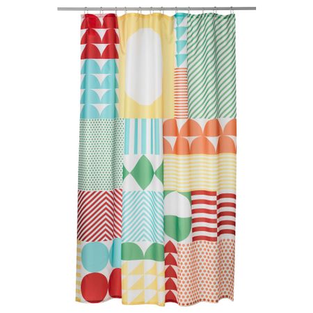 Штора для ванной НИММЕРН, разноцветный (180x200 см)