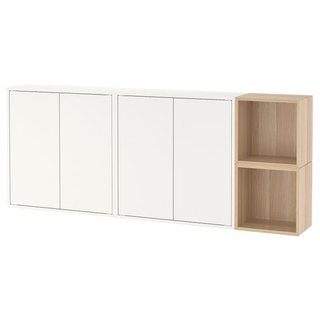 Комбинация настенных шкафов, белый/под беленый дуб 175x25x70 см IKEA EKET ЭКЕТ 492.863.84