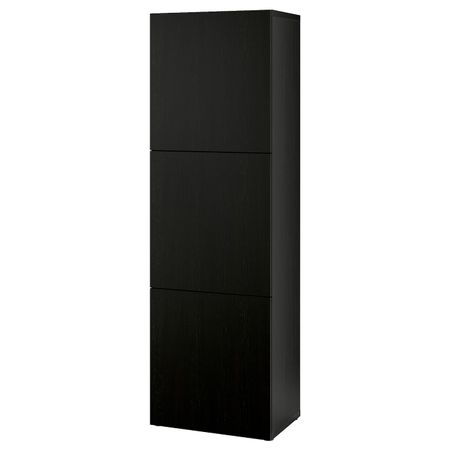 Стеллаж с дверьми, черно-коричневый/Лаппвикен черно-коричневый 60x42x193 см IKEA BESTÅ БЕСТО 894.420.66