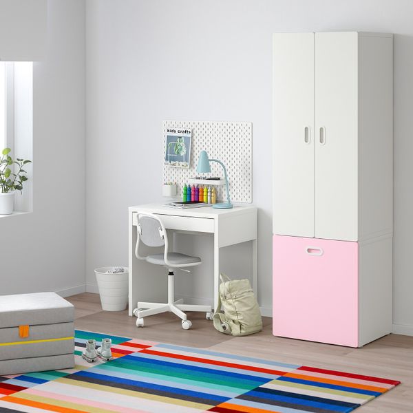 Гардероб с отделением для/игрушек, белый/светло-розовый 60x50x192 см IKEA СТУВА / ФРИТИДС 792.796.69 - фото 2