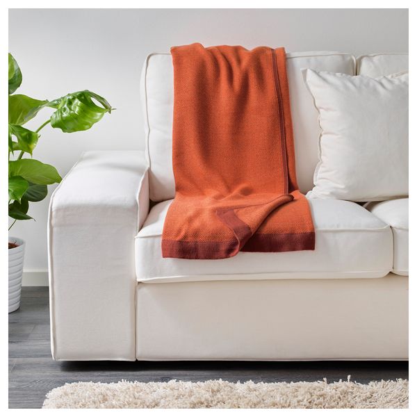 Плед ХЕНРИКА, темно-оранжевый (120x180 см) - фото 3