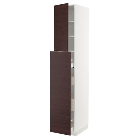 Высокий шкаф, выдвижной секцией, 4ящик, 1дверцы, 2полками IKEA METOD МЕТОД, MAXIMERA МАКСИМЕРА 494.669.88