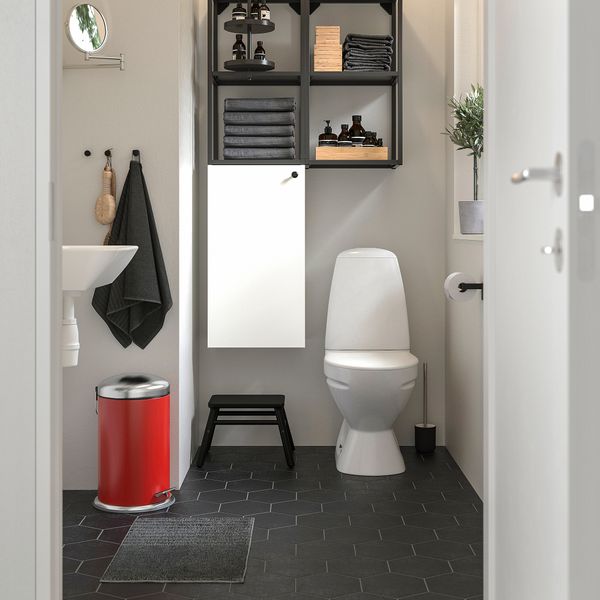 Ведро с откидной крышкой, 12 л, красный IKEA MJÖSA МЬЁСА 104.620.57 - схема-чертеж с размерами