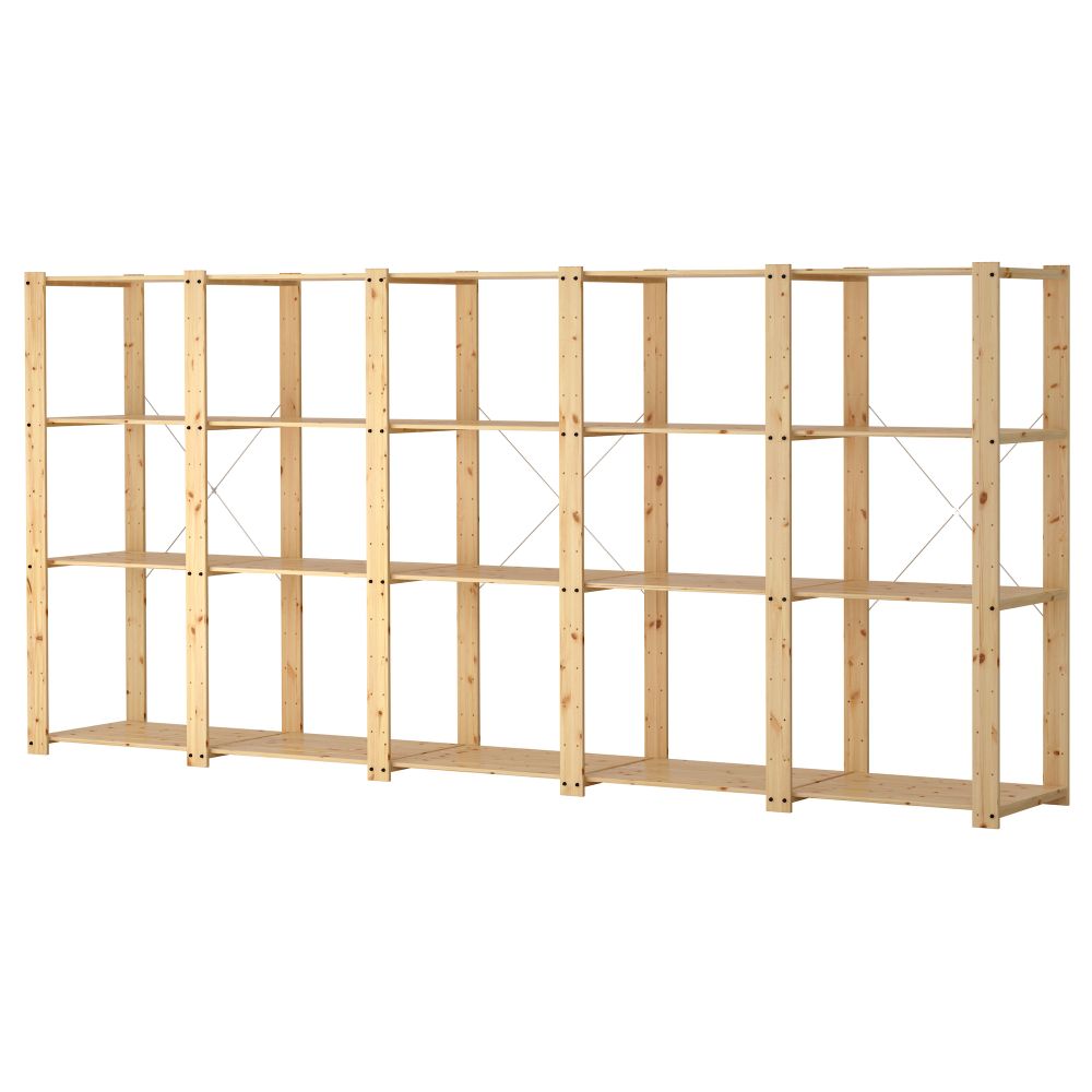 Комбинация для хранения ГОРМ, хвойное дерево (397x55x174 см) - схема-чертеж с размерами