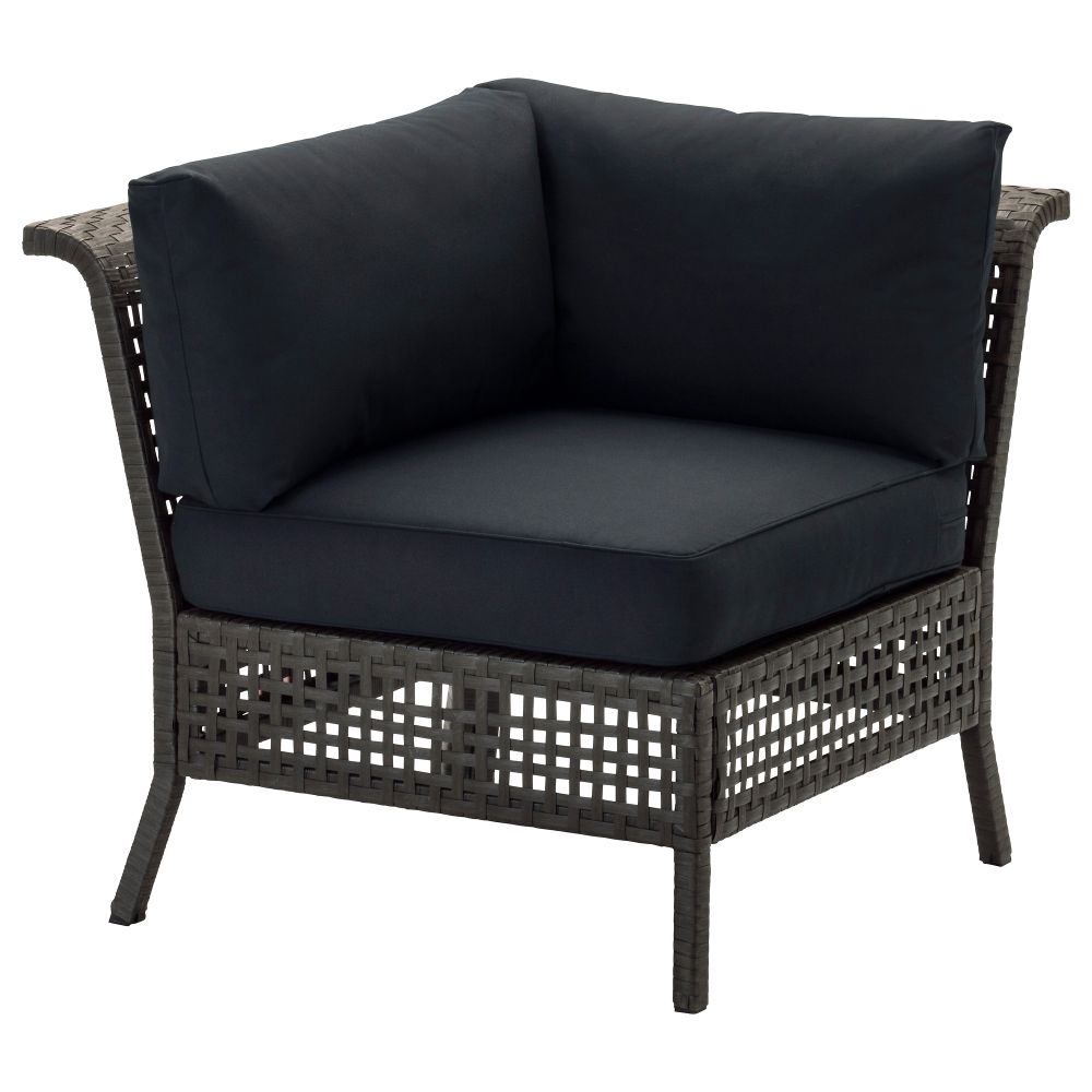 Садовое угловое кресло КУНГСХОЛЬМЕН / КУНГСЭ, черно-коричневый - фото 1