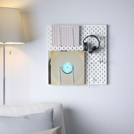 Настенная панель, комбинация, белый 56x56 см IKEA SKÅDIS СКОДИС 692.858.16