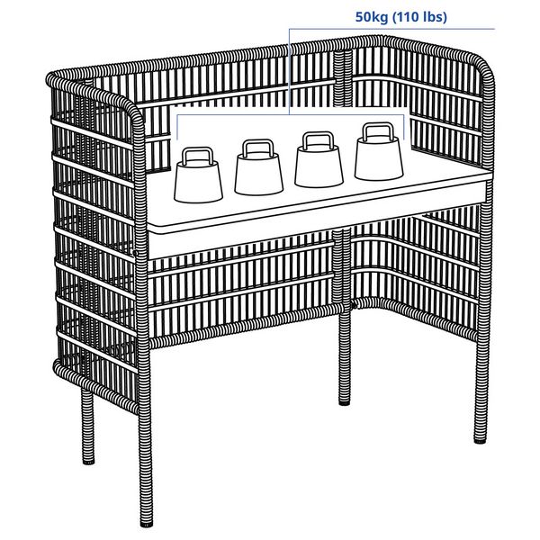 FRYKSÅS ФРЮКСАС Письменный стол - ротанг 110x54 см - фото 4