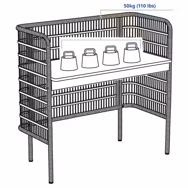 FRYKSÅS ФРЮКСАС Письменный стол - ротанг 110x54 см - фото 4