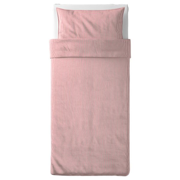 Пододеяльник и 1 наволочка, белый, красный/полоска 150x200/50x70 см IKEA BERGPALM БЕРГПАЛМ 804.676.69 - схема-чертеж с размерами