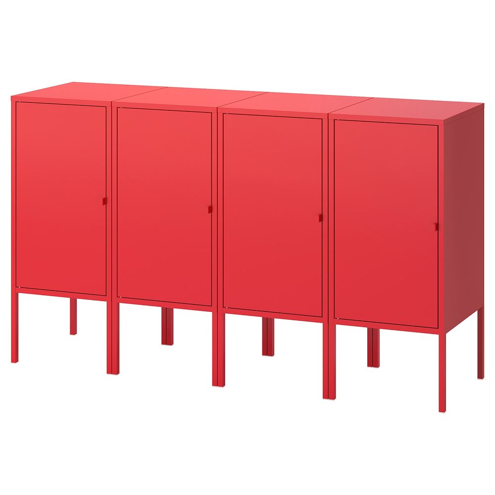 Комбинация для хранения, красный 140x35x82 см IKEA LIXHULT ЛИКСГУЛЬТ 592.488.72 - фото 1