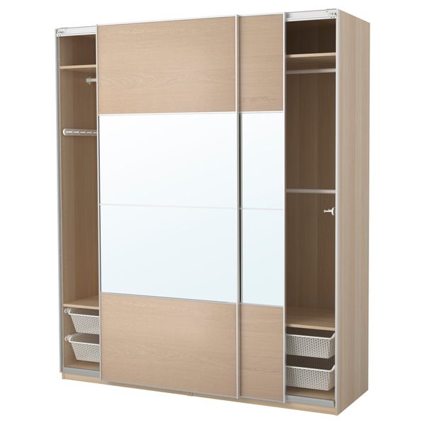 Гардероб ПАКС, под беленый дуб, Аули Ильсенг (200x66x236 см) - фото 1