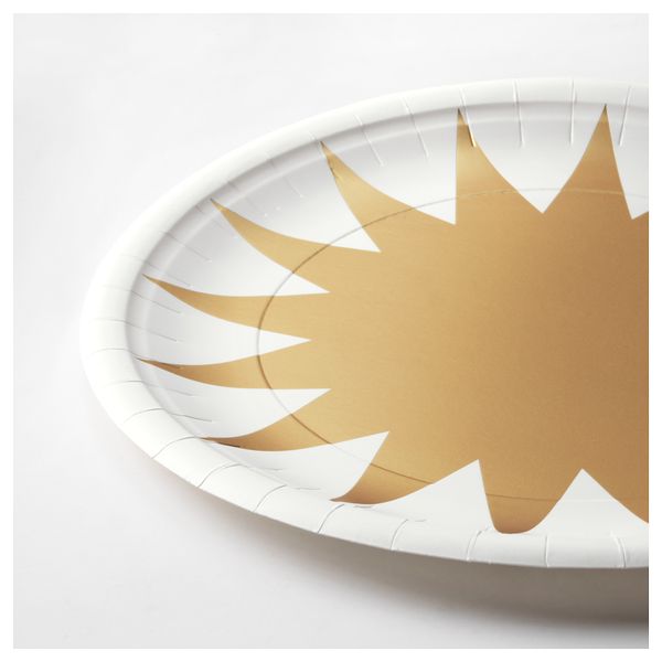 Тарелка бумажная ВИНТЕР 2018, с рисунком, золотой (26 см) - схема-чертеж с размерами