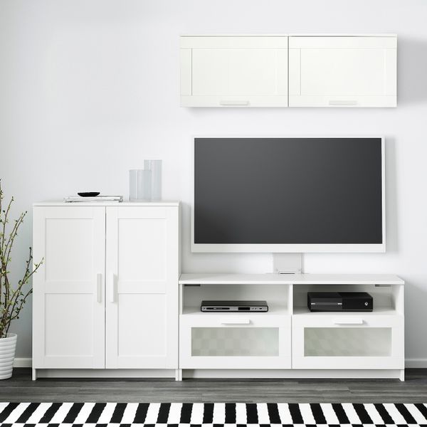 Шкаф для ТВ, комбинация, белый 198x41x190 см IKEA BRIMNES БРИМНЭС 793.968.33 - фото 2