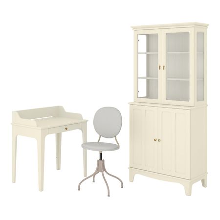 Стол и комбинация для хранения, и рабочий стул бежевый IKEA LOMMARP/BJÖRKBERGET ЛОММАРП/БЬЙОРКБ 094.365.59