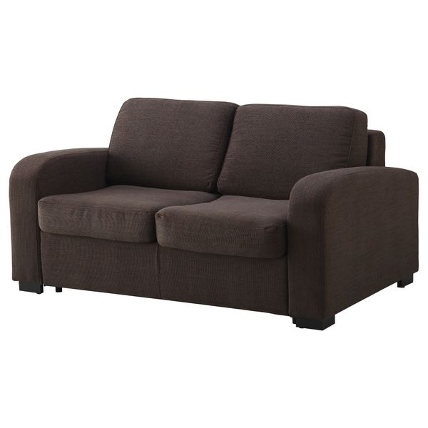 Диван-кровать 2-местная ИНГЕЛЬСТАД / ЛЭННЭС, Хенста темно-коричневый - фото 1