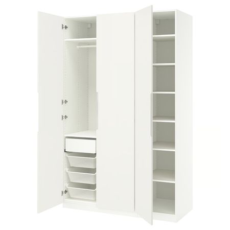 PAX / TONSTAD Гардероб, комбинация - белый/белый с оттенком 150x60x236 см
