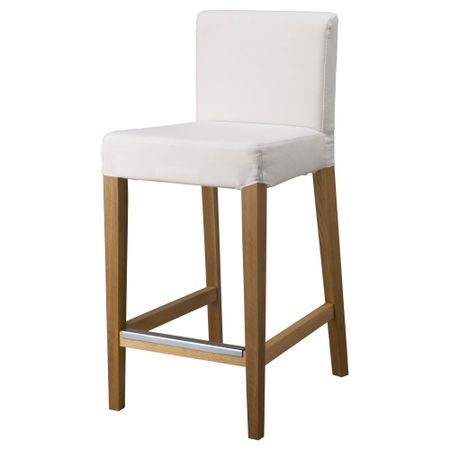 Барный табурет с каркасом спинки ХЕНРИКСДАЛЬ, дуб (74 см)