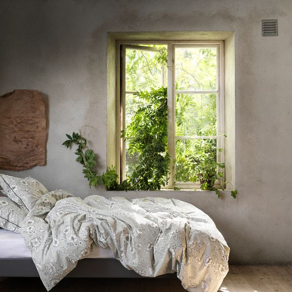 Пододеяльник и 2 наволочки, светло-серый, белый 200x200/50x70 см IKEA PRAKTBRÄCKA ПРАКТБРЭККА 604.496.95 - фото 2