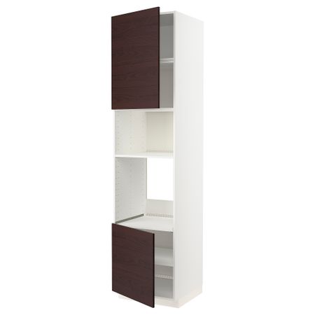 Высокий шкаф для духовки, СВЧ, 2 дверцы, полки, 60x60x240 cm IKEA METOD МЕТОД 094.637.22