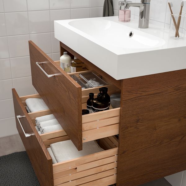 Шкаф для раковины с 2 ящиками, 80x48x68 cm IKEA BRÅVIKEN БРОВИКЕН, GODMORGON ГОДМОРГОН 293.203.79 - фото 4