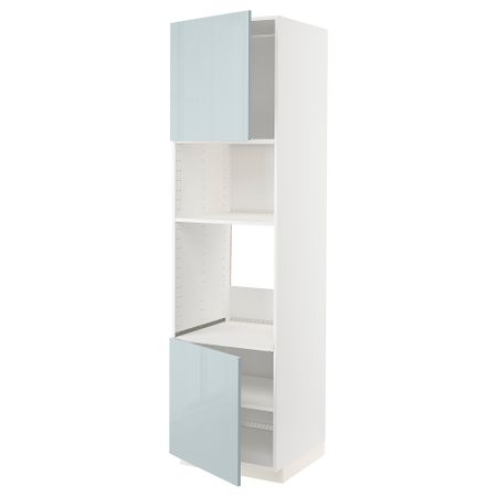 Высокий шкаф для духовки, СВЧ, 2 дверцы, полки, 60x60x220 cm IKEA METOD МЕТОД 194.796.47