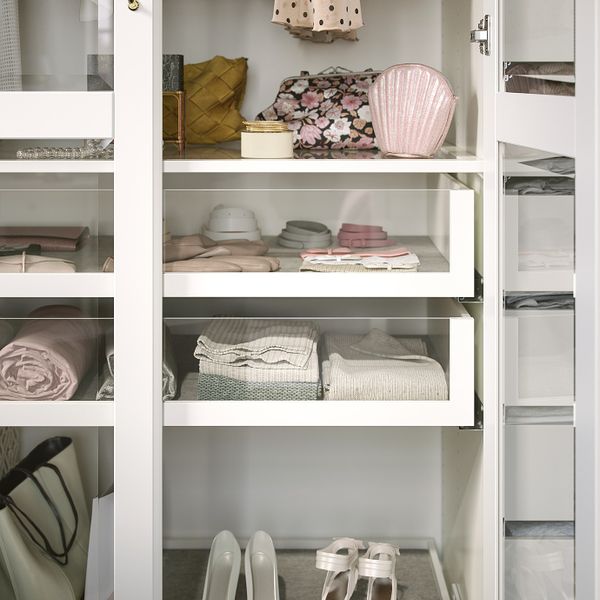 Гардероб, белый/Тисседаль стекло 200x60x236 см IKEA PAX ПАКС 293.001.02 - фото 4