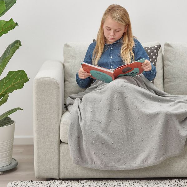 Детское одеяло, вязаный/оттенки серого 130x170 см IKEA NATTSLÄNDA НАТТСЛЭНДА 105.079.99 - фото 2