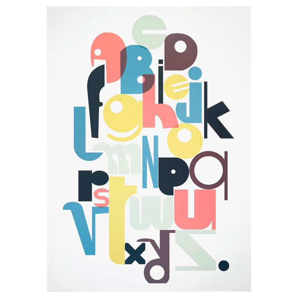 Постер БИЛЬД, алфавит - схема-чертеж с размерами