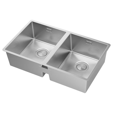 Двойная врезная мойка, нержавеющая сталь 73x44 см IKEA NORRSJÖN НОРРШЁН 992.430.47