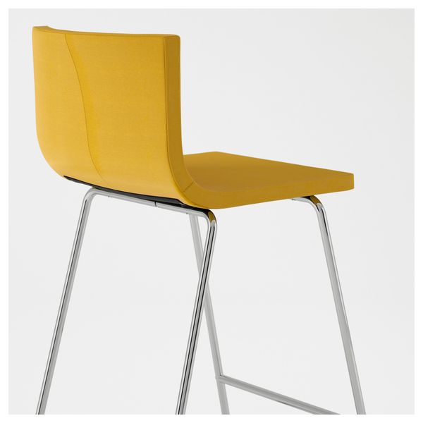 Стул барный БЕРНГАРД, хромированный, Кават темно-желтый (63 см) - фото 4