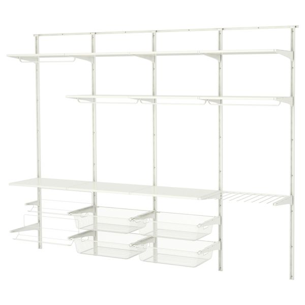 Настенная шина, штанга, модуль для обуви АЛЬГОТ, белый (256x41x199 см) - фото 2